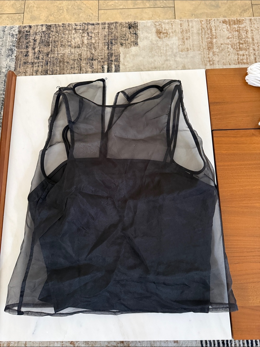 Elodie Sheer Black Layered Tank Top
